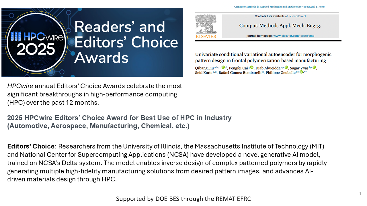 REMAT Researchers win 2025 HPCwire Editors' Choice Award | EFRC for ...